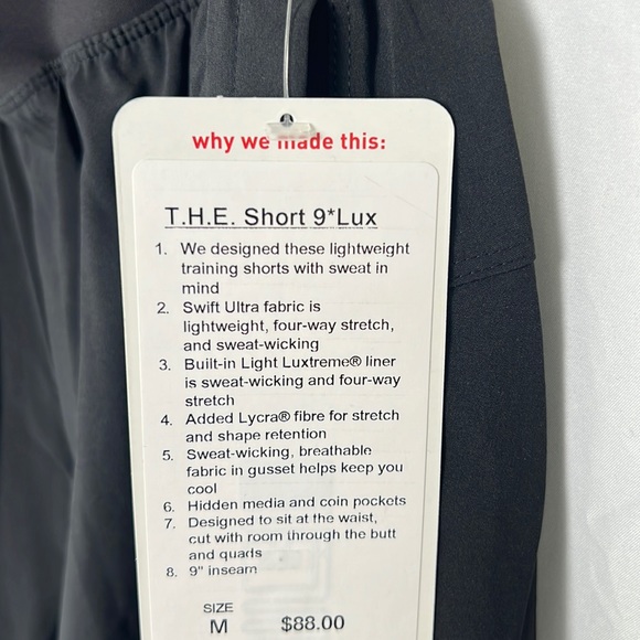 NEW / Lululemon T.H.E. Short 9 
Lux. / B003 - Picture 6 of 13